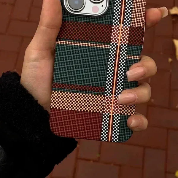 Warm Flannel Plaid Cloth Case iPhone 16 Pro Max - Three