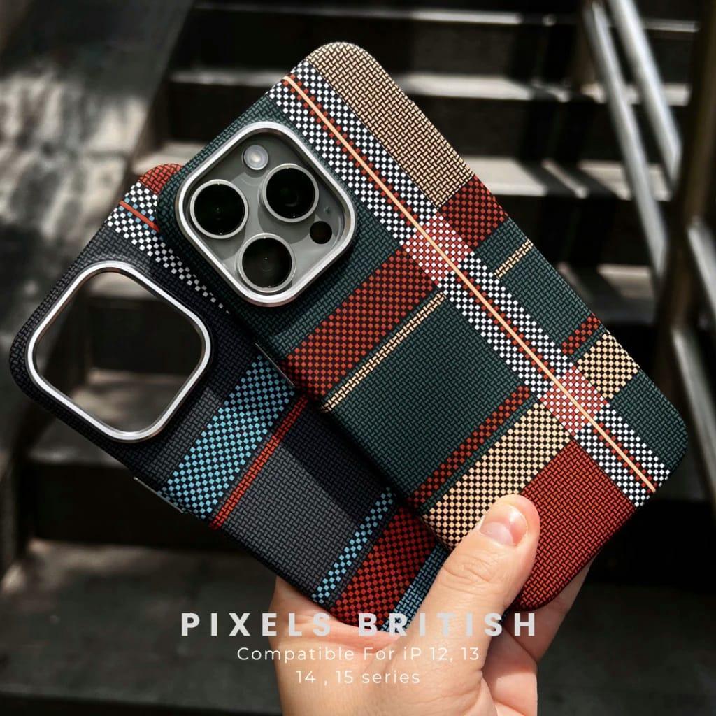 Warm Flannel Plaid Cloth Case iPhone 16 Pro Max - Three