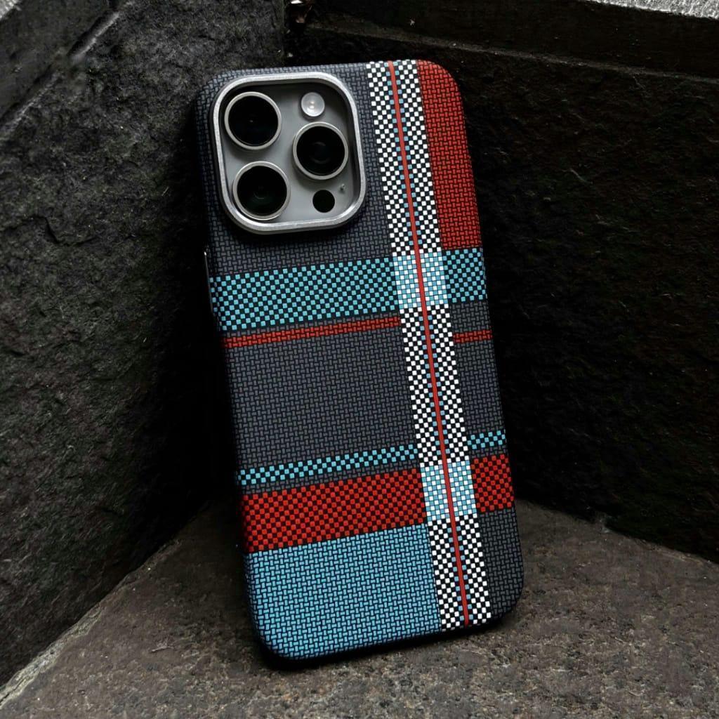 Warm Flannel Plaid Cloth Case iPhone 16 Pro Max - Three