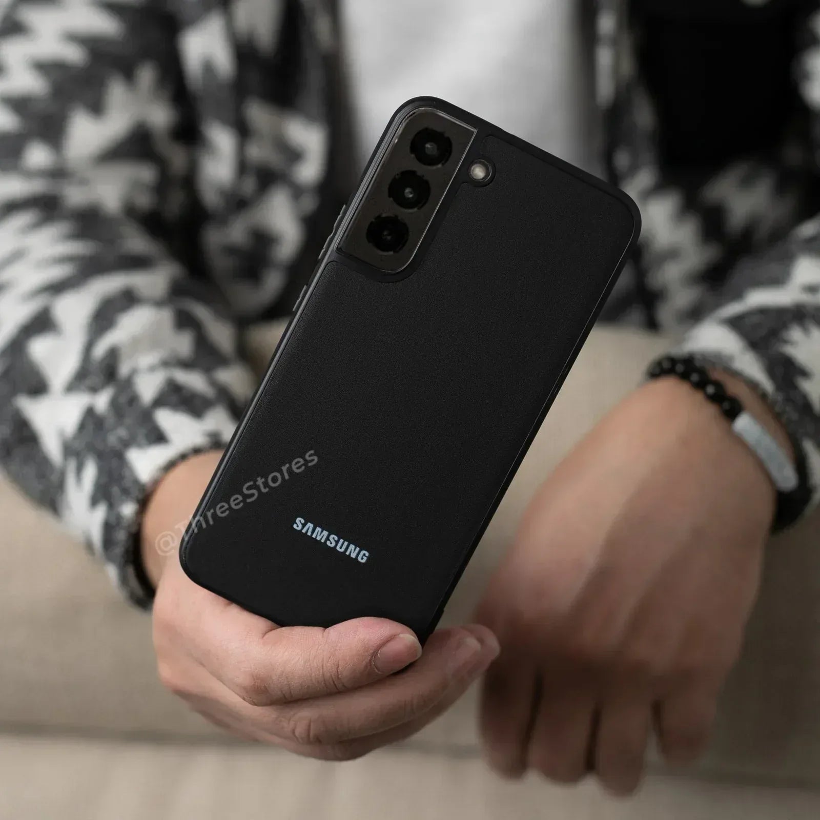 Slim Leather Camera Protection Case Samsung S22 Plus - Three