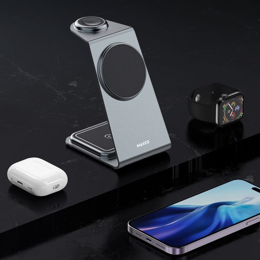 Maxco 3 in 1 Multi-Function Wireless Charger 15W MW05