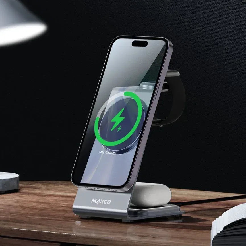 Maxco 3 in 1 Multi-Function Wireless Charger 15W MW05 - Three