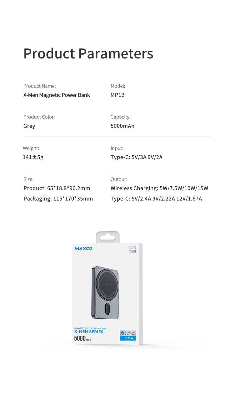Maxco Magnetic Wireless Charging X-Men Series 5000 MP12
