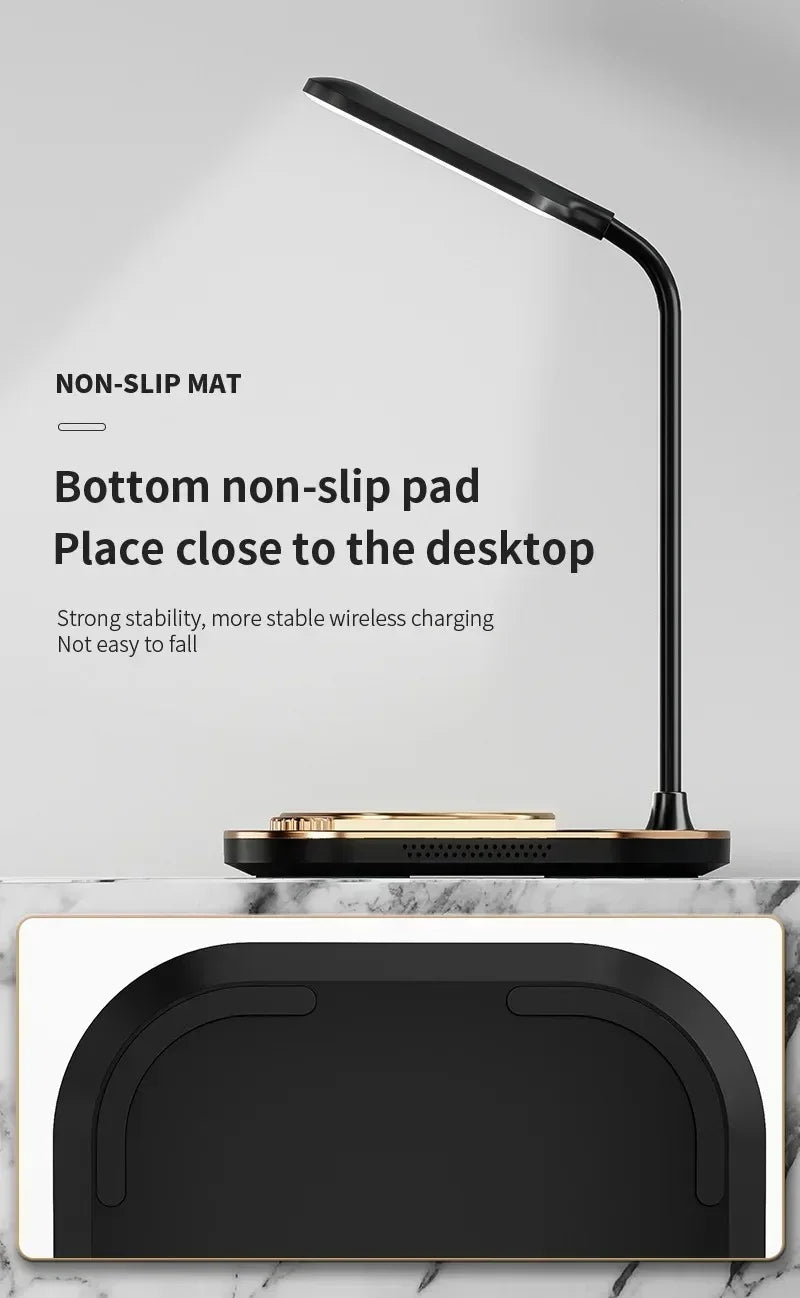 3 in1 Wireless Charging Station With Lamp X3 - Three