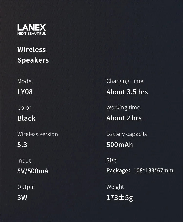 Lanex Mini Colorful RGB Speaker LY08 - Three