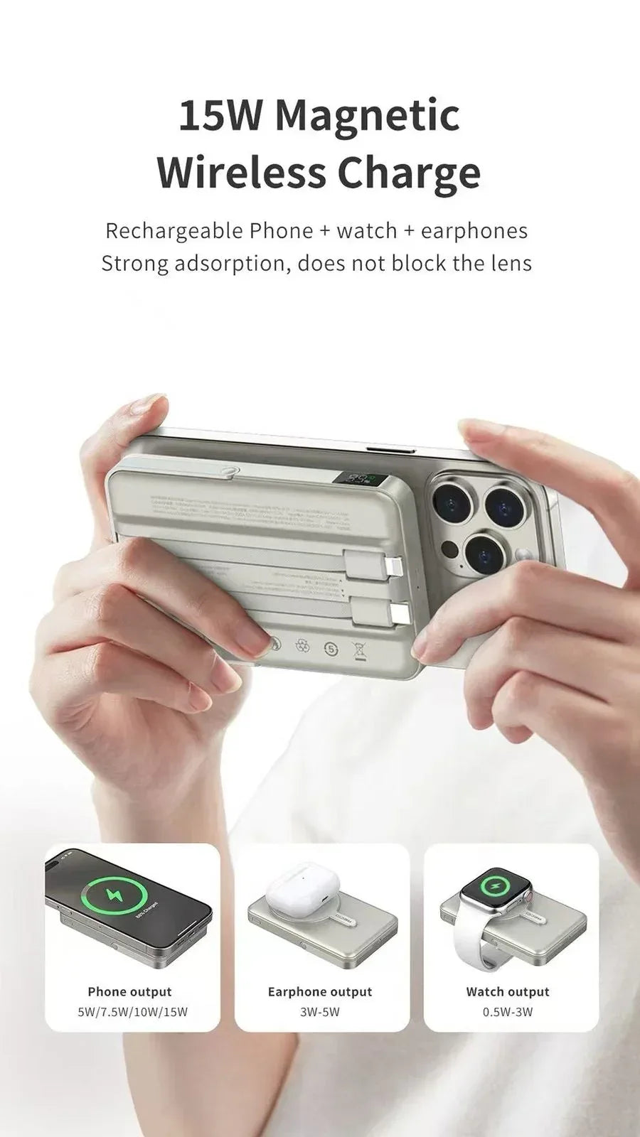 Recci Fast Charging 15W PD 20W Power Bank 10000 mAh RPB-W27 - Three