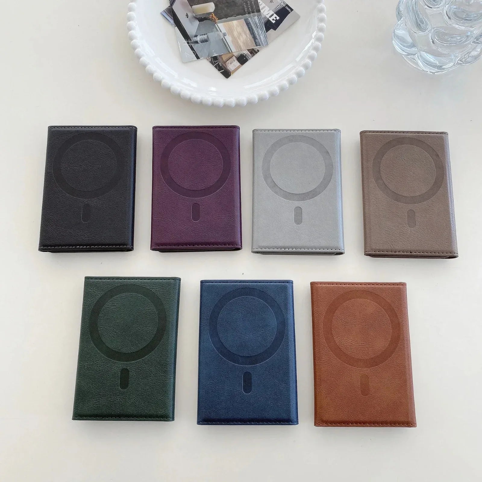 Triple Fold Leather MagSafe Wallet Card Holder - Three