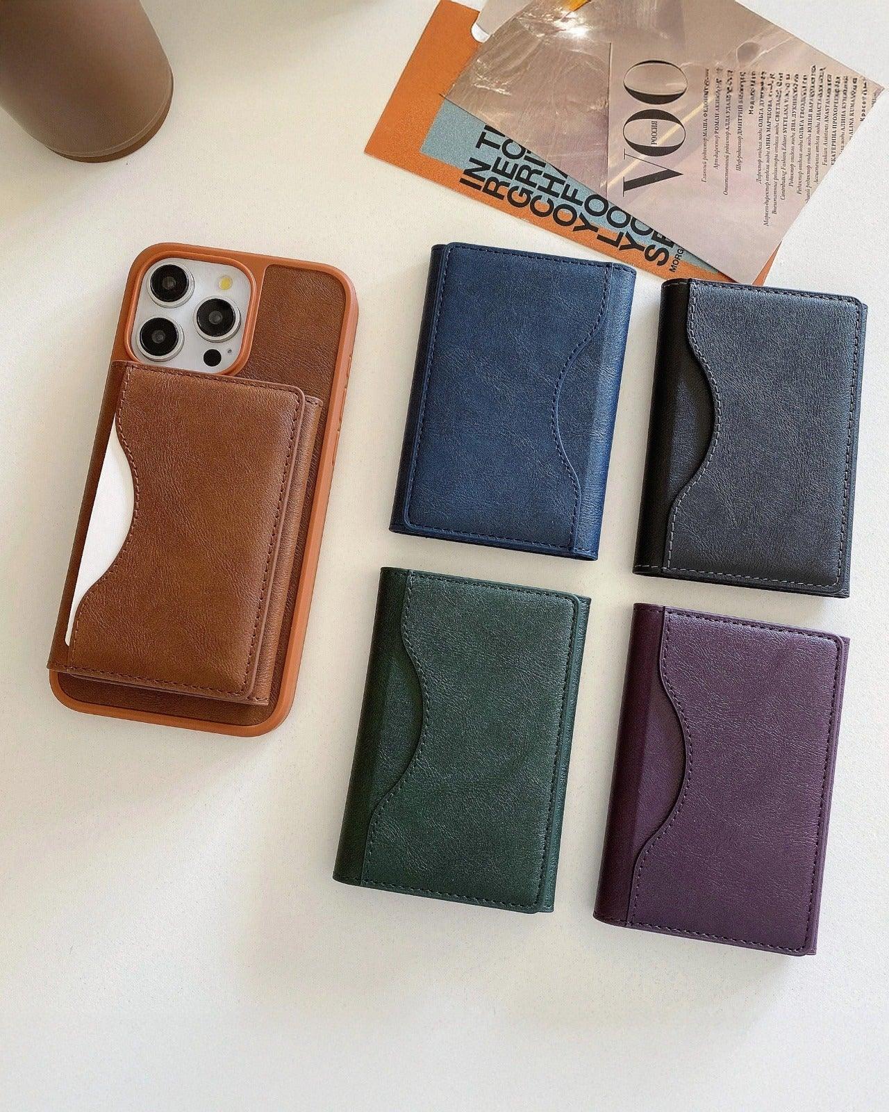 Triple Fold Leather MagSafe Wallet Card Holder - Three