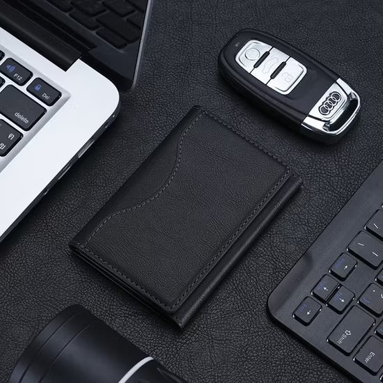 Triple Fold Leather MagSafe Wallet Card Holder