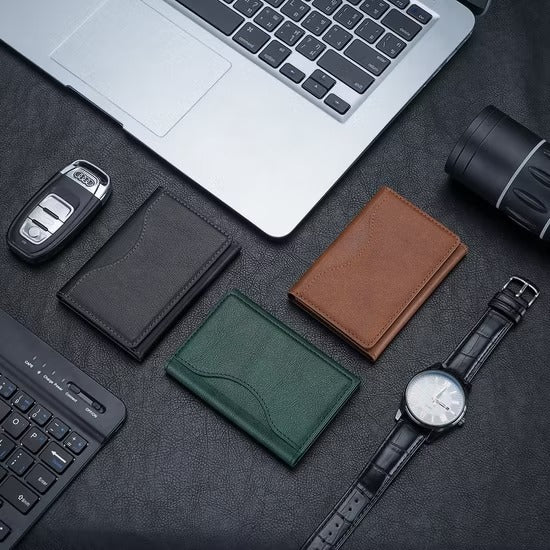 Triple Fold Leather MagSafe Wallet Card Holder