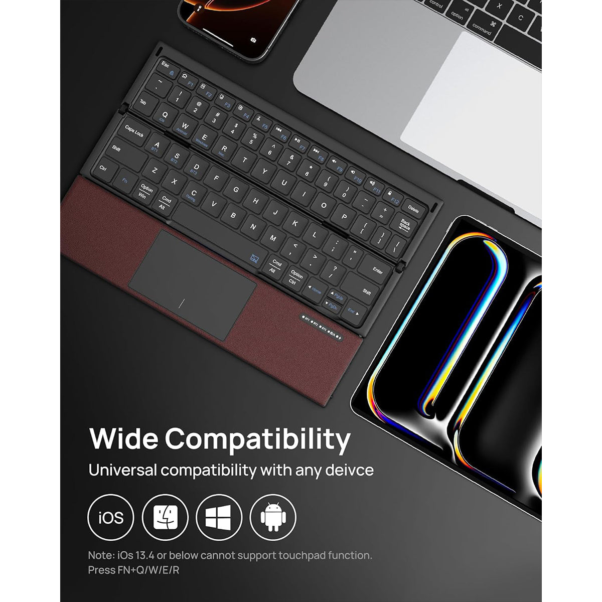 Harmonica Tri-Fold Keyboard with Touchpad Z01