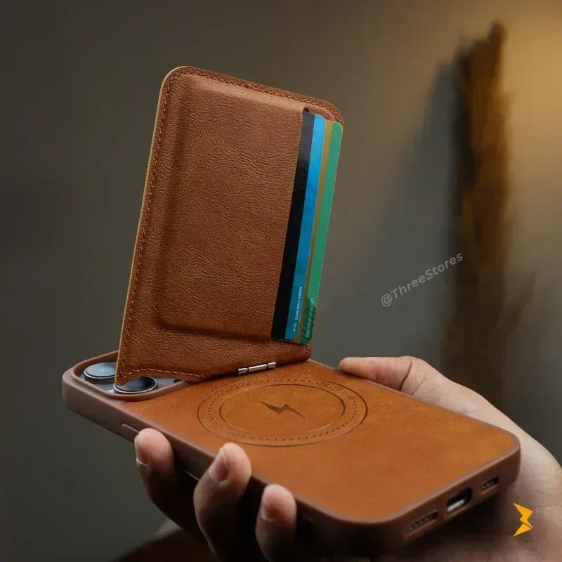 Wing Leather Wallet Magsafe Case iPhone 16 Pro Max - Three