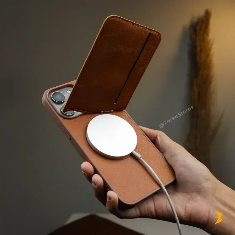 Wing Leather Wallet Magsafe Case iPhone 16 Pro Max - Three