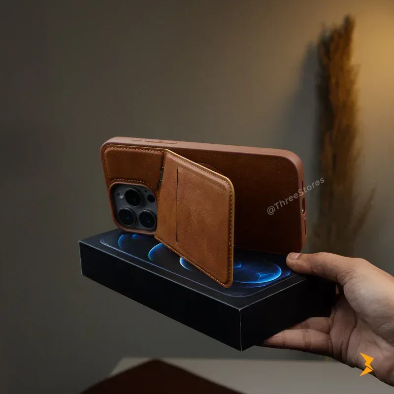 Wing Leather Wallet Magsafe Case iPhone 16 Pro Max - Three