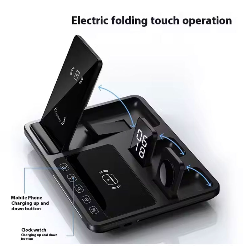 Wireless Charging Stand 4 in 1 Folding Desktop Multi-Function 15W - R11S