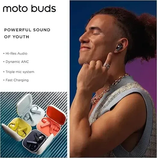 Motorola Wireless Earbuds With Dolby Atmos | Moto Buds - Three