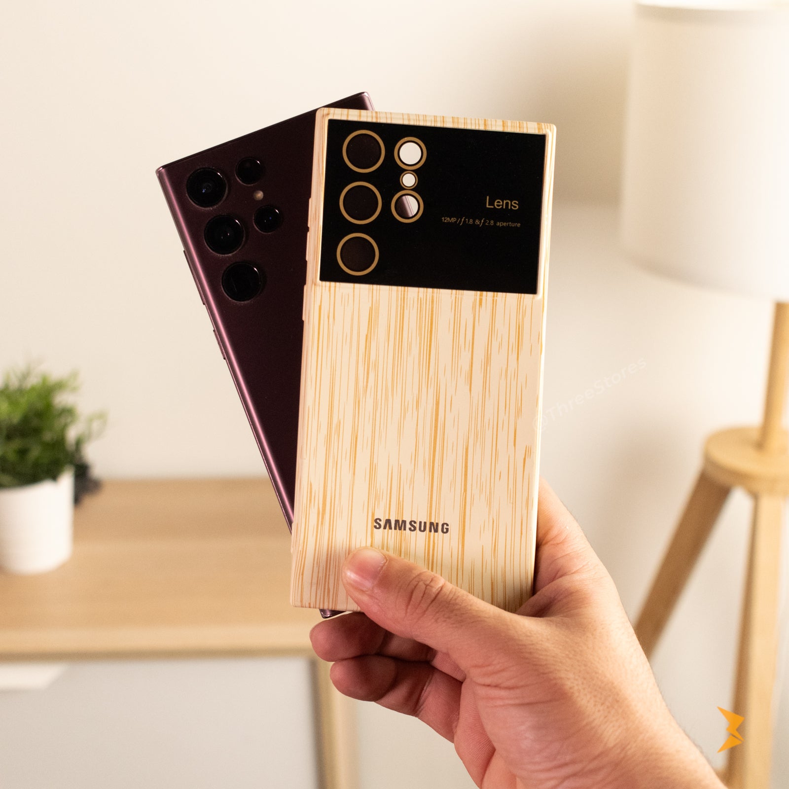 Wooden Silicone Case Samsung S22 Ultra