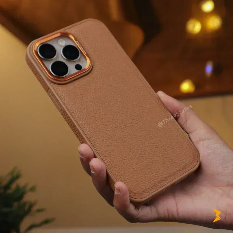 Wrinkle Leather Magsafe Lens Case iPhone 16 Pro Max - Three