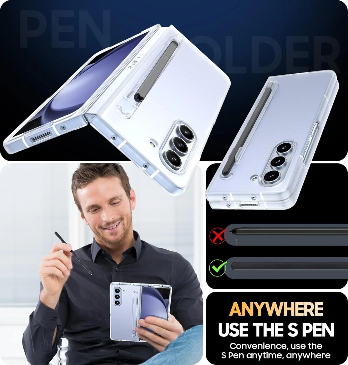 XPen Transparent Case Samsung Z Fold 5