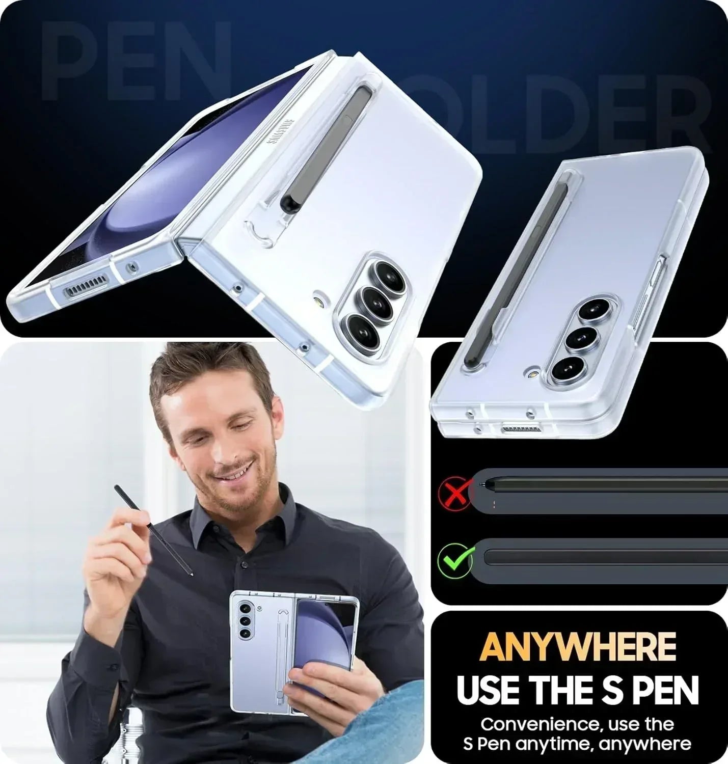 XPen Transparent Case Samsung Z Fold 6 - Three