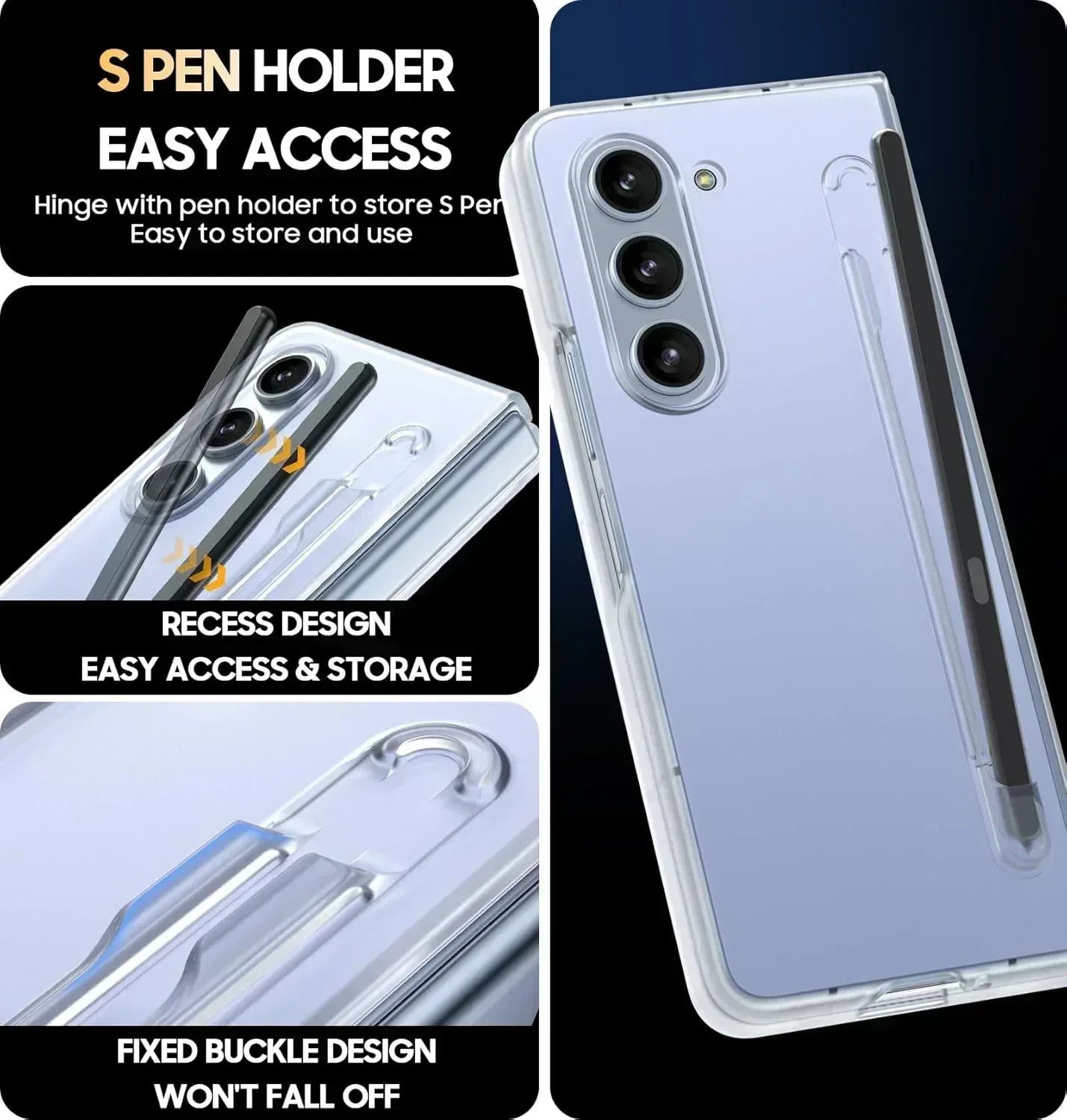 XPen Transparent Case Samsung Z Fold 4 - Three