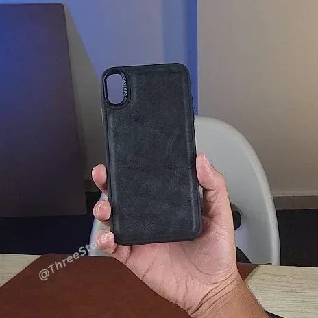 Black Leather Case iPhone X Max - Three