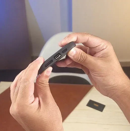 Black Leather Case iPhone X - Three