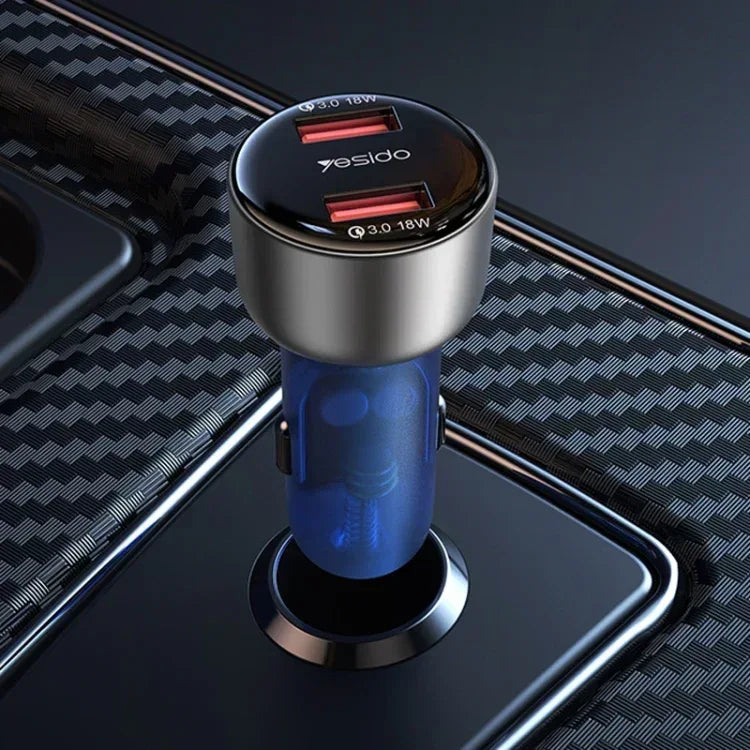 Yesido 18W USB Car Charger with 2 Ports Y51 - Three