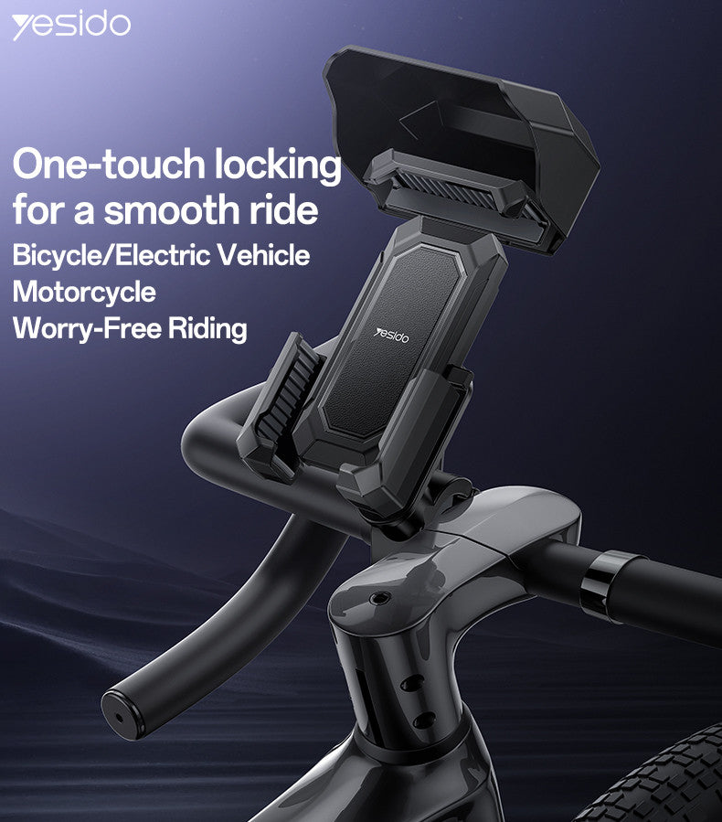 Yesido 360 Degree Universal Ball Adjustment Mechanical Locking Stable Bicycle Phone Holder C331