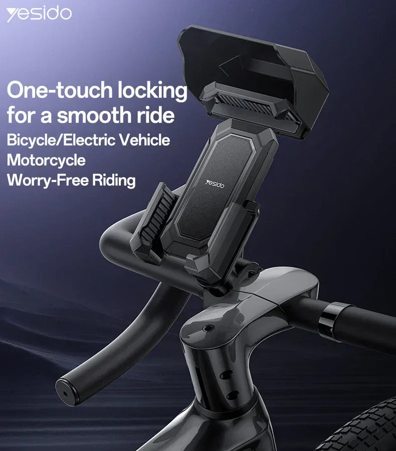 Yesido 360 Degree Universal Ball Adjustment Mechanical Locking Stable Bicycle Phone Holder C331 - Three