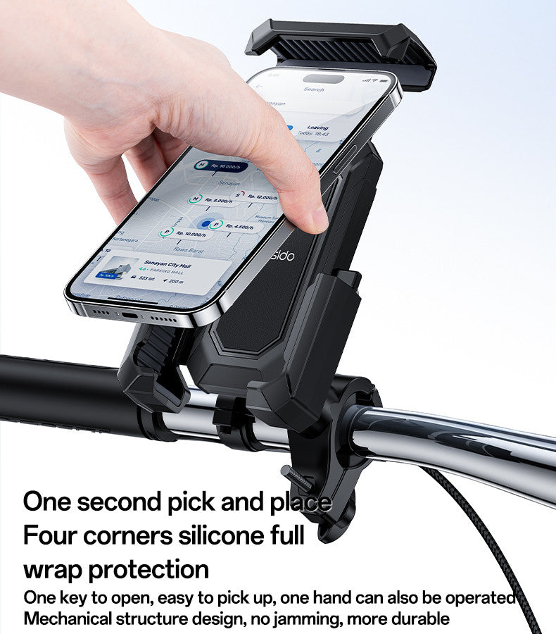 Yesido 360 Degree Universal Ball Adjustment Mechanical Locking Stable Bicycle Phone Holder C331
