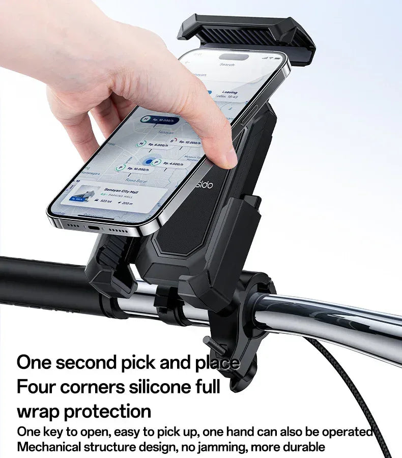 Yesido 360 Degree Universal Ball Adjustment Mechanical Locking Stable Bicycle Phone Holder C331 - Three