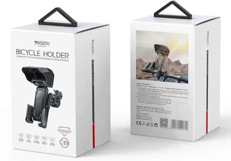 Yesido 360 Degree Universal Ball Adjustment Mechanical Locking Stable Bicycle Phone Holder C331 - Three