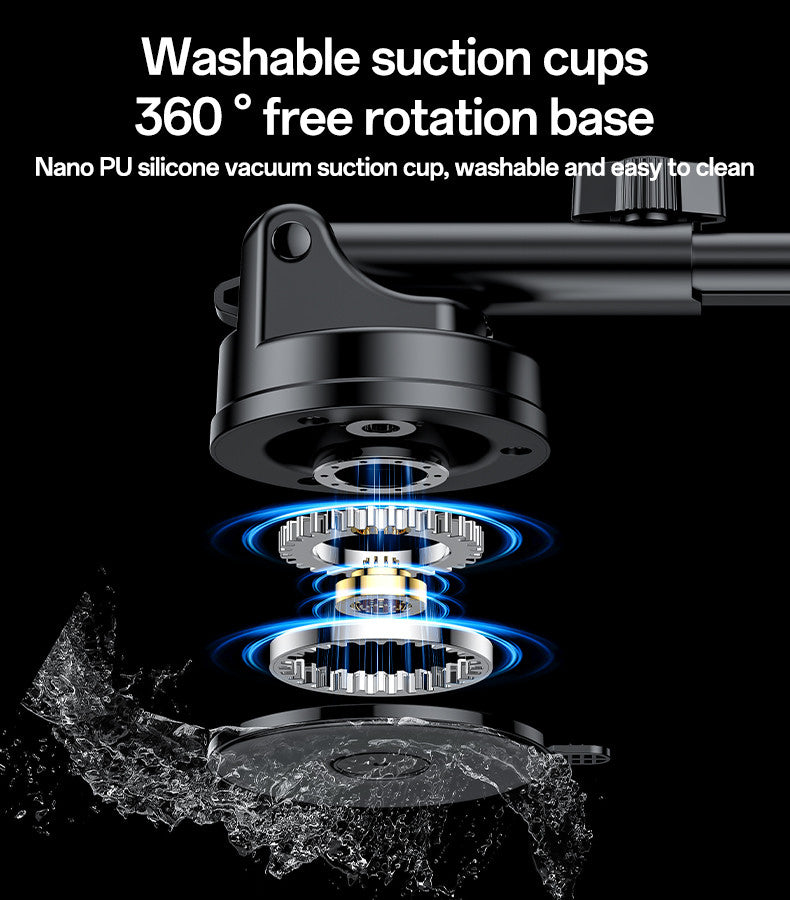 Yesido 360 Rotation Electric Locking 15W Wireless Fast Charging Transparent Car Phone Holder C307