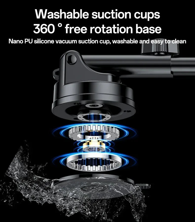 Yesido 360 Rotation Electric Locking 15W Wireless Fast Charging Transparent Car Phone Holder C307 - Three