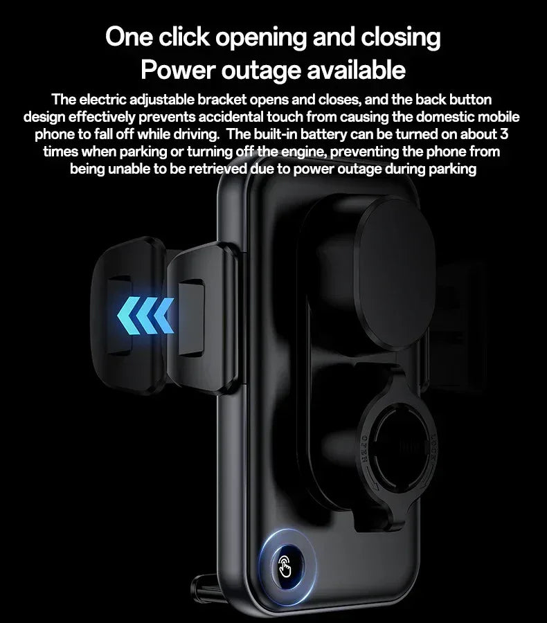 Yesido 360 Rotation Electric Locking 15W Wireless Fast Charging Transparent Car Phone Holder C307 - Three