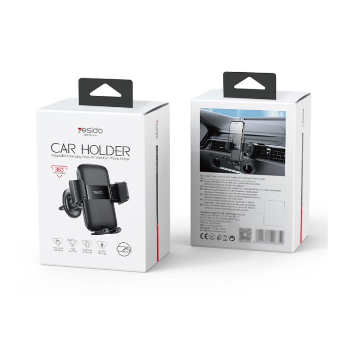 Yesido Car Phone Holder 360-Degree Rotation Air Vent Mount C251