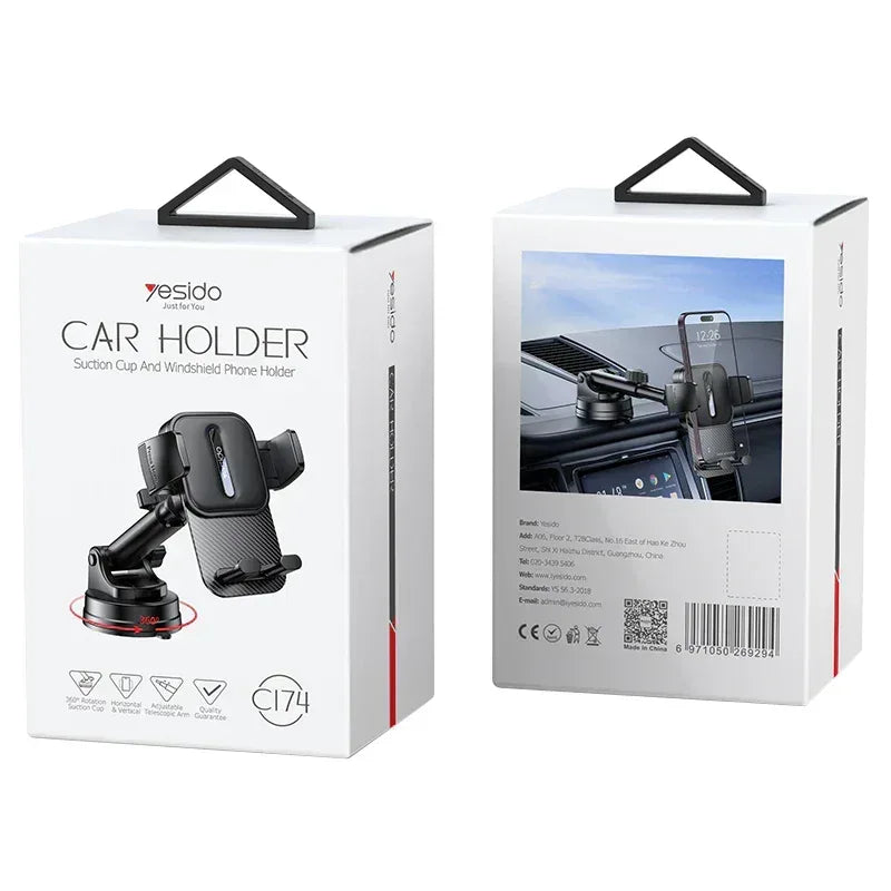 Yesido Suction Cup Telescopic Car Phone Holder C174 - Three
