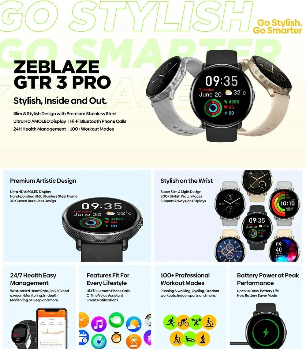 Zeblaze GTR 3 Pro Smart Watch - Three