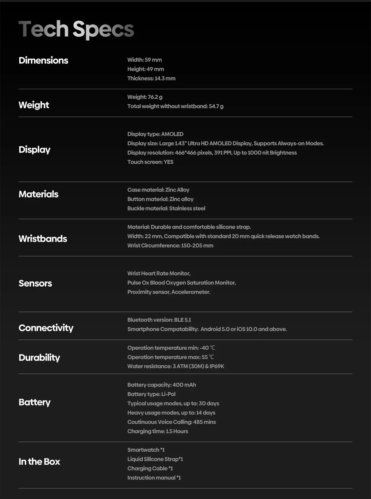 Zeblaze Vibe 7 Pro Smart Watch - Three