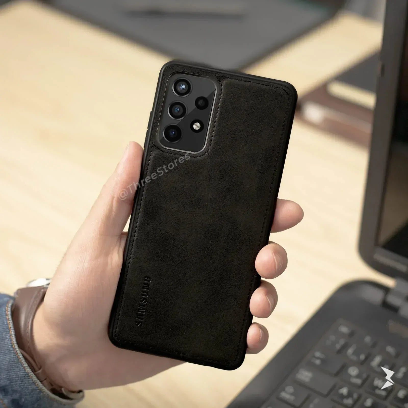 Cradle Leather Case Samsung A73 - Three