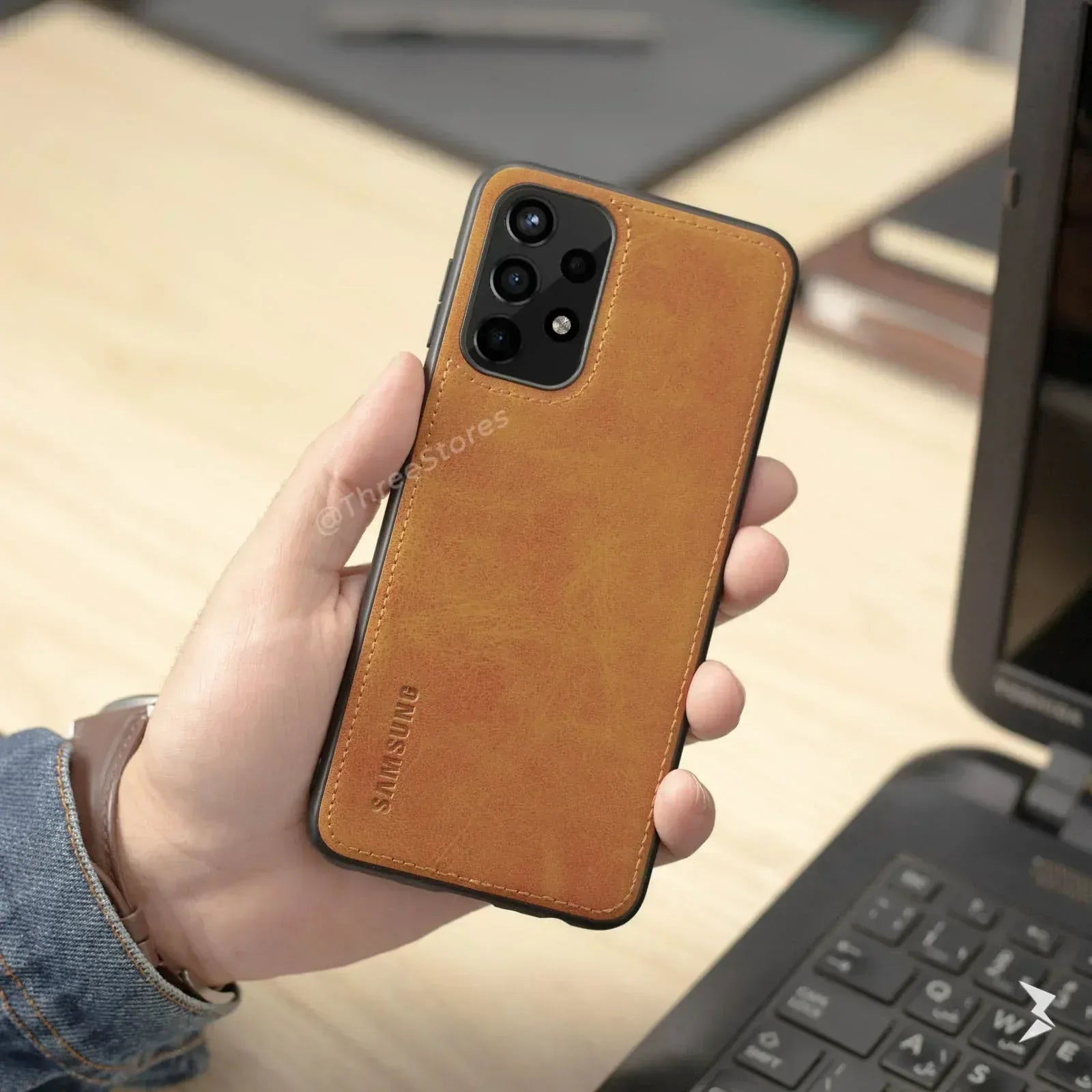 Cradle Leather Case Samsung A73 - Three
