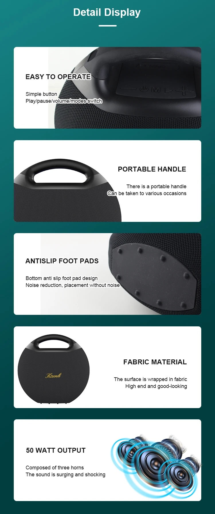 Kisonli Bestselling Wireless Speaker Partybox High Power Outdoor Boombox K11