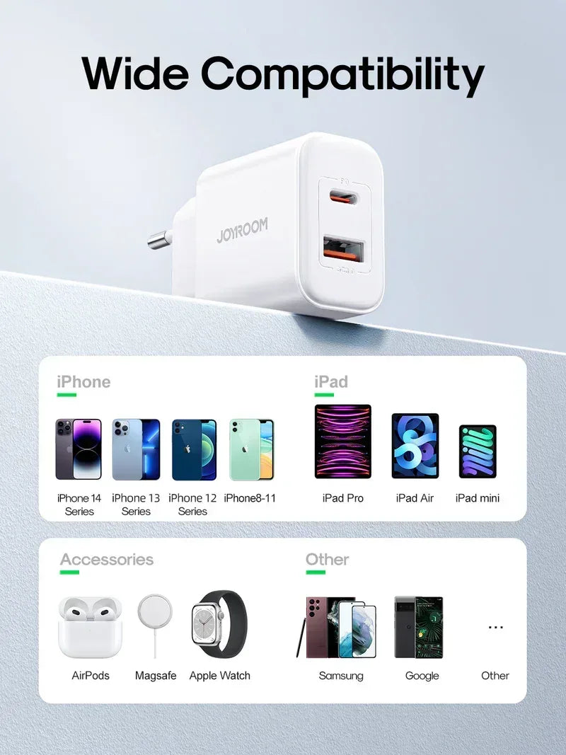 Joyroom Flash Series 20W A+C Dual-Port Charger 20W With Cable JR-TCF05EU - Three