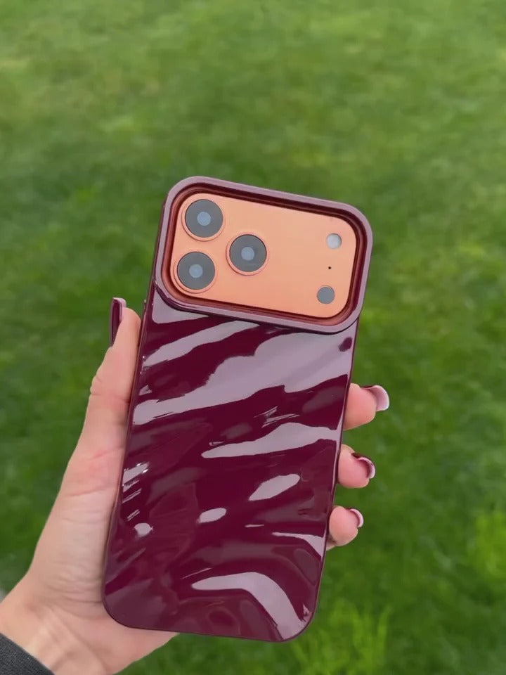 Cherry Burgundy Waves Case iPhone 17 Pro Max