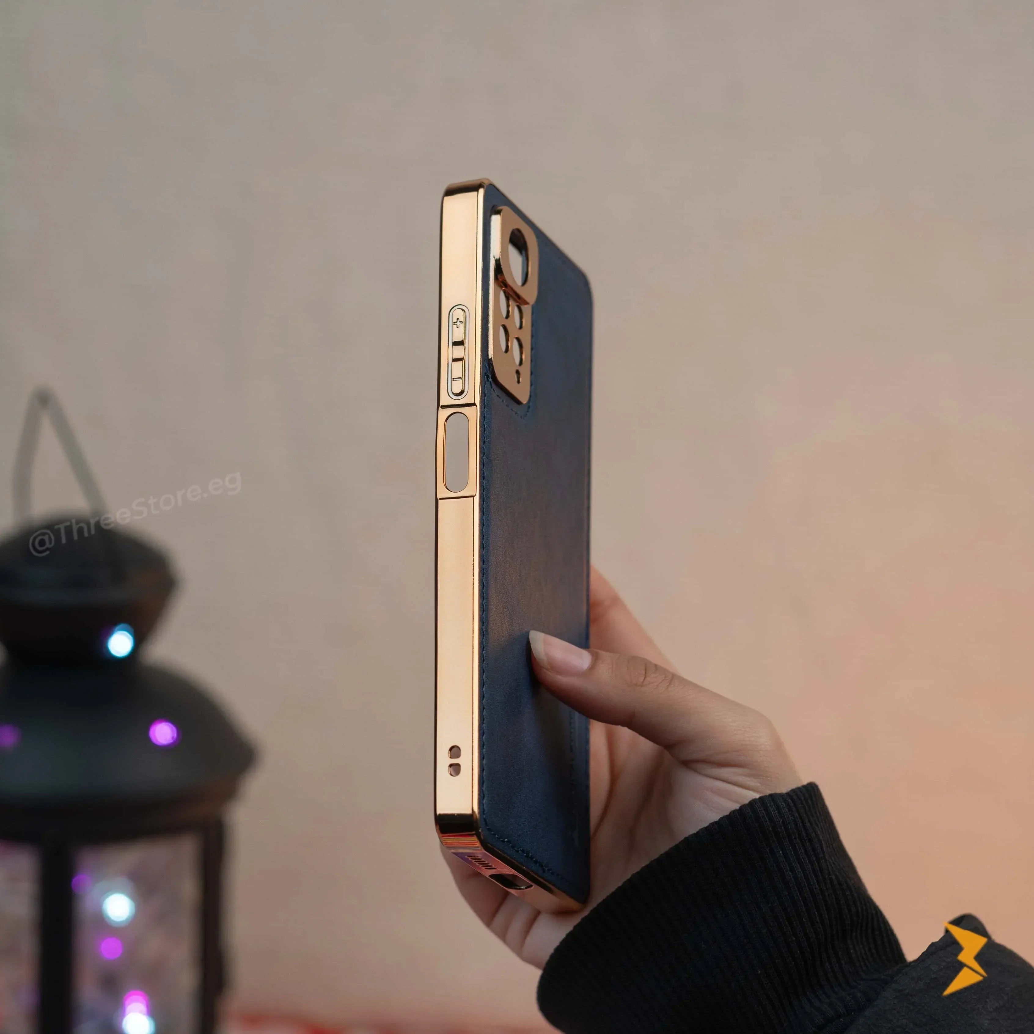 Gold Frame Leather Case Xiaomi Note 12 Pro - Three