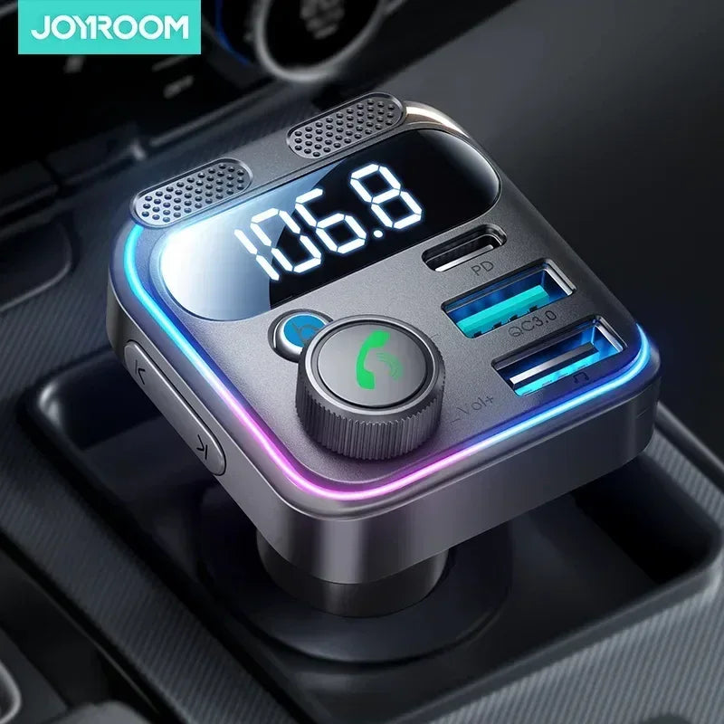 Joyroom 48W Dual-Mic Car Charger FM Transmitter JR-CCB01 - Three