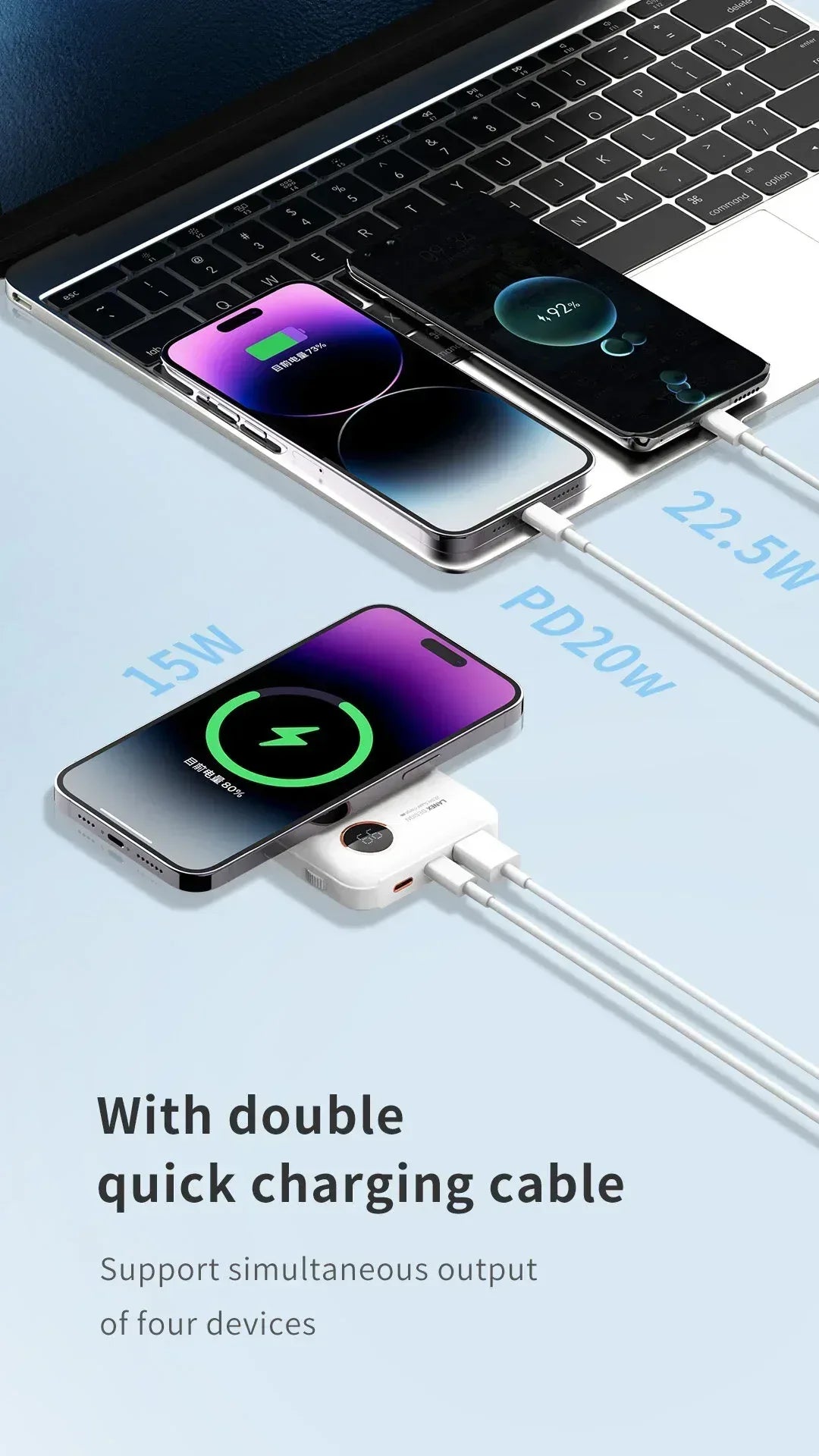 Lanex Magnetic Charging Power Bank 10000mAh N7 - Three