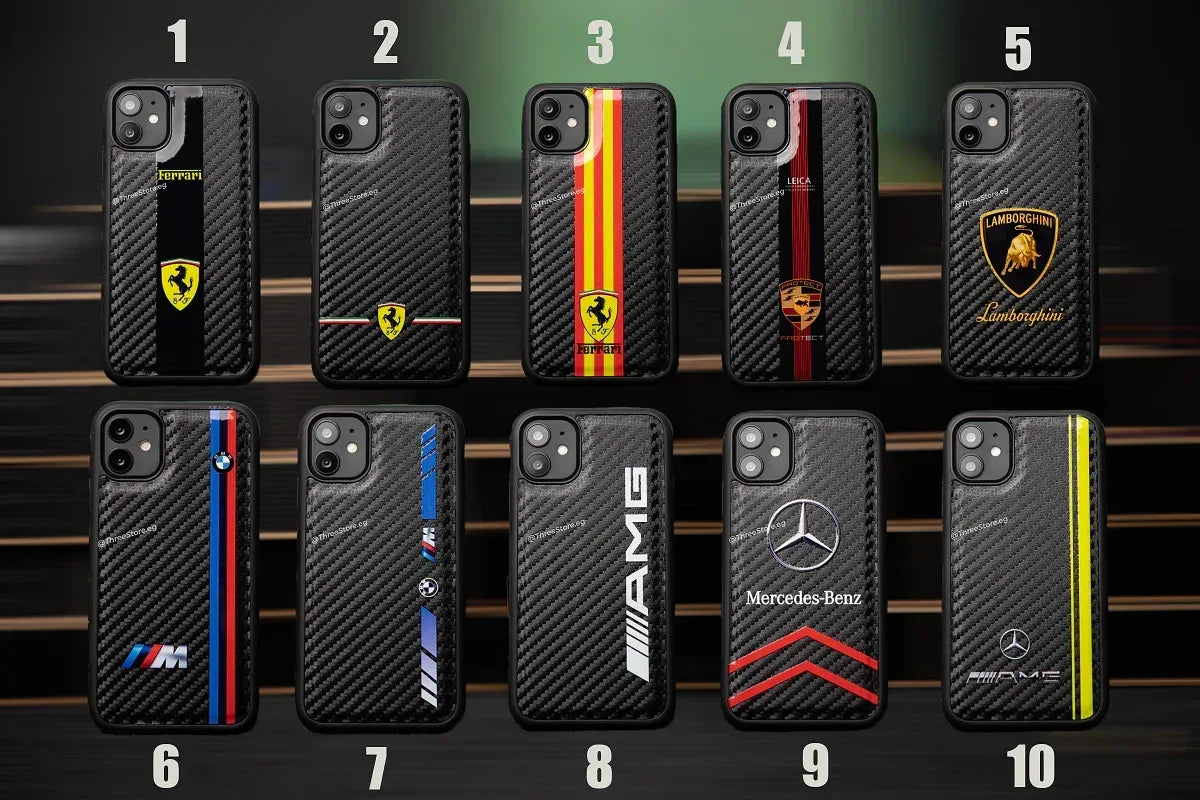 Fiber Carbon Car Brands Case iPhone 11 - Three