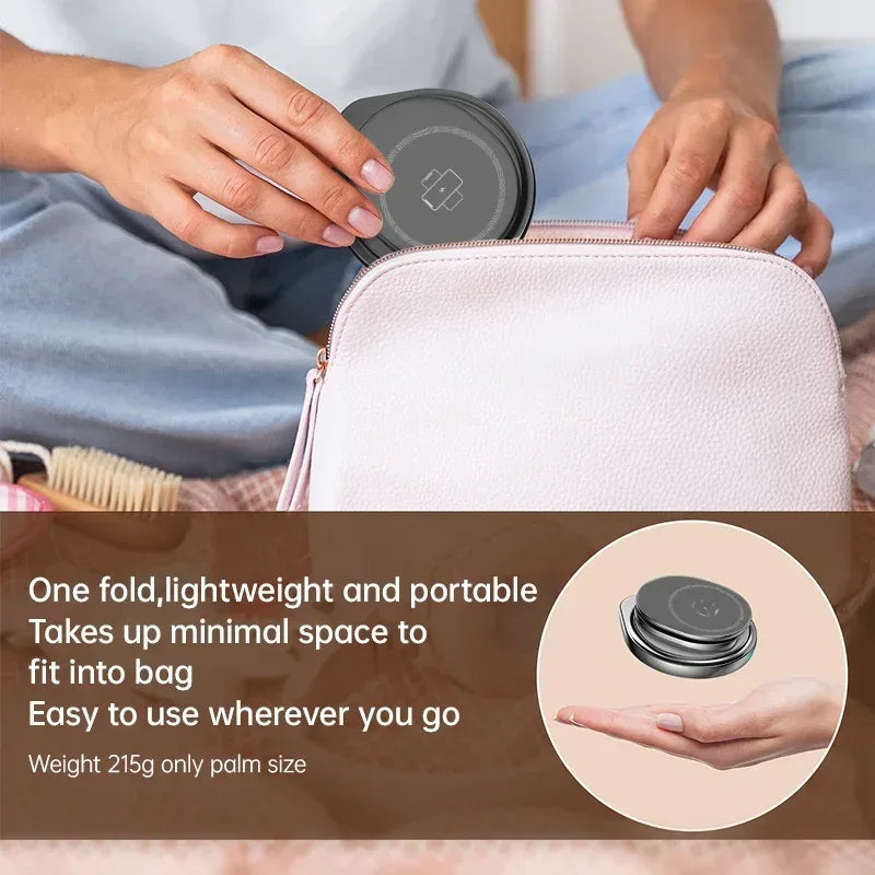 Rotating Metal 3 In 1 Folding Magnetic 15W Wireless Charger W27 - Three